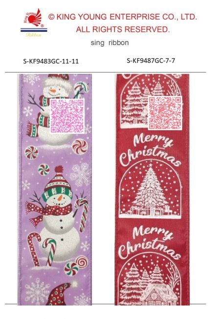 AI Sing Ribbon-Xmas snowman and trees